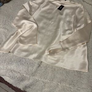 Express Cream Satin Blouse